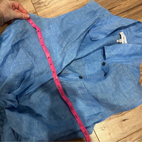 REISS Linen Ema Tie Front Sleeveless Romper - Picture 11 of 11